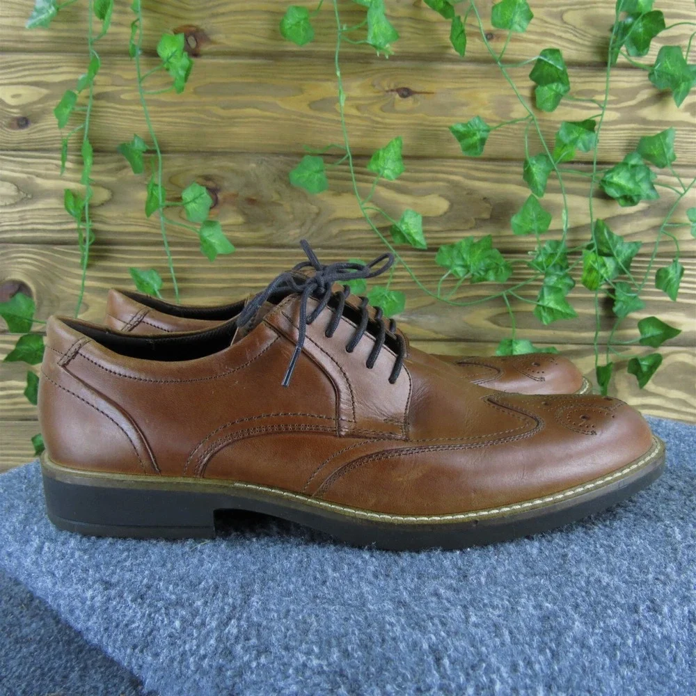 Ecco Men's  Derby Oxfords Brown Leather Size 42 Medium Gently Used‎ 2025
